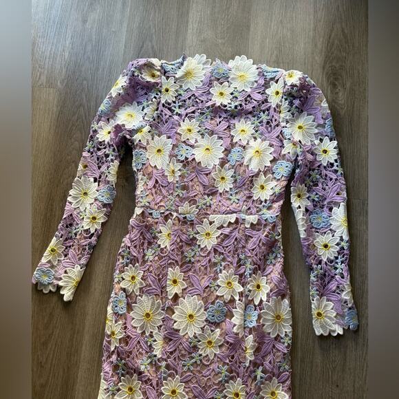 elliatt sigrid purple floral lace fit & flare long sleeve maxi dress size XL NEW - Picture 8 of 11